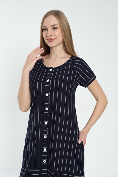 İntensive γυναικείο φόρεμα με στάμπα με κοντομάνικο τσέπη