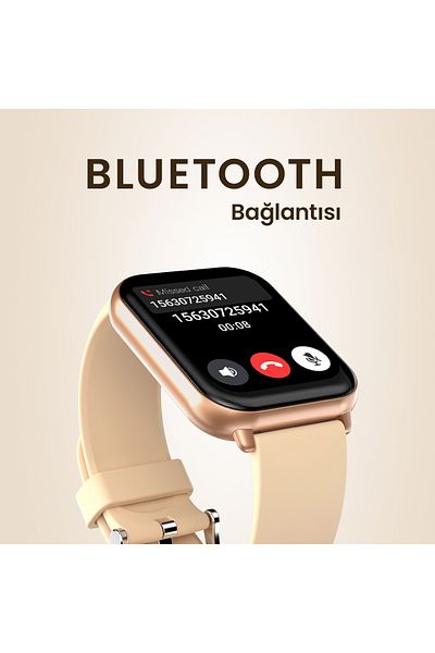 HiFuture Zone2 Bluetooth 5.2 IP68 1.96 inç Arama Özellikli Nabız Spor Takibi 50mm Akıllı Saat Rose Gold