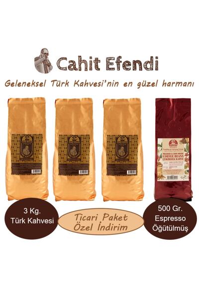 Cahit Efendi Kahveleri 3 Kg.cahit Efendi Türk Kahvesi Ve Kutman 500gr. Espres...