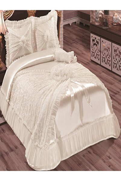 NASHOME TEKSTİL Nashome Tekstil Yatak Örtüsü Takımı Çeyizlik 4 Parça HUSNA