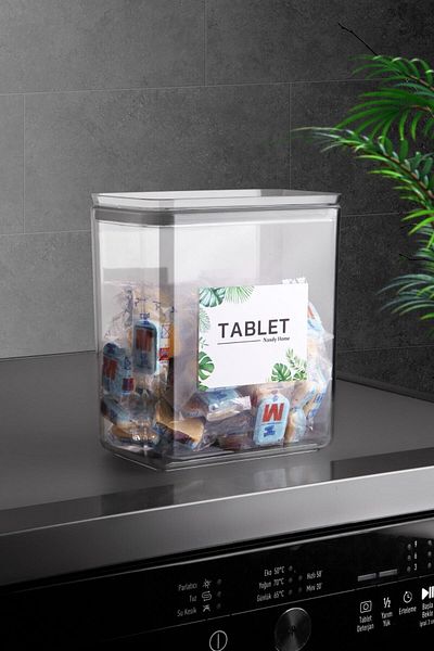 Nandy Home Decorative Rectangular 2.6 Lt Tablet Storage Box with Vacuum Lid