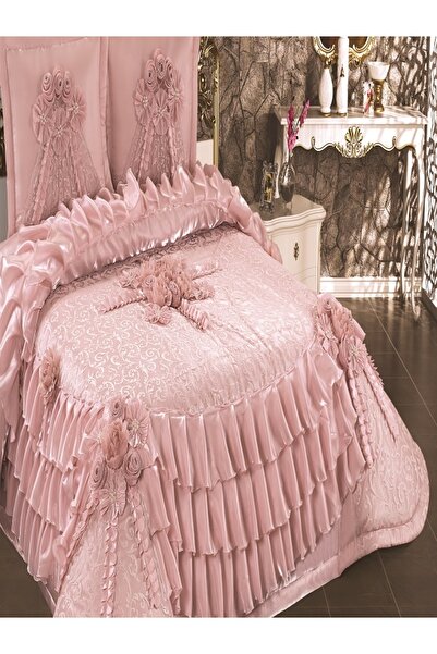 NASHOME TEKSTİL Yatak Örtüsü Takımı Çeyizlik 3 Parça BERK