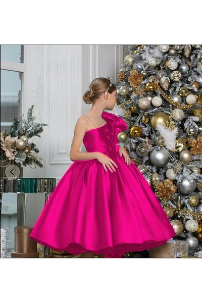 By Feyza Kids Collection Bow Stoned Evening Dress