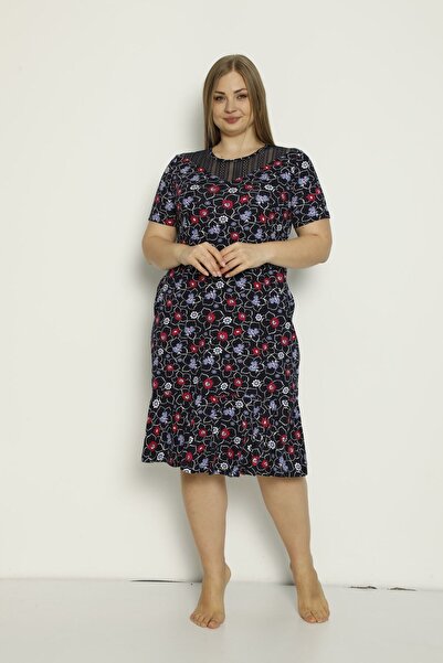 İntensive Φόρεμα από τούλι με μοτίβο με τσέπες Λεπτομερές χτενισμένο βαμβακερό φόρεμα Modal μεγάλου μεγέθους