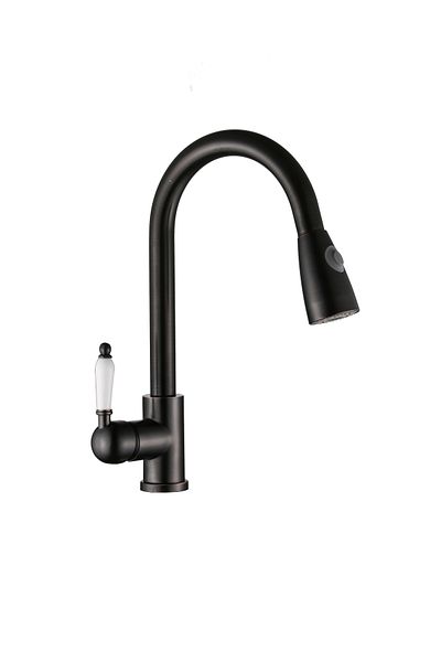 İSAOĞLU YAPI Black Spiral Kitchen Faucet Vintage Design Sink Tap Spiral Adjustable Spiral Fixture