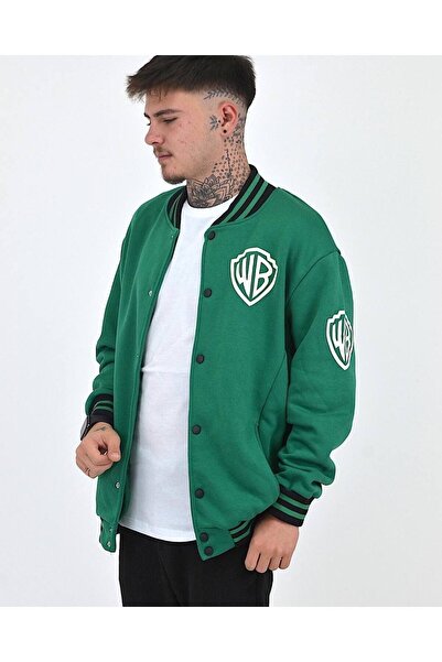Baskılı Oversize Kolej Ceket