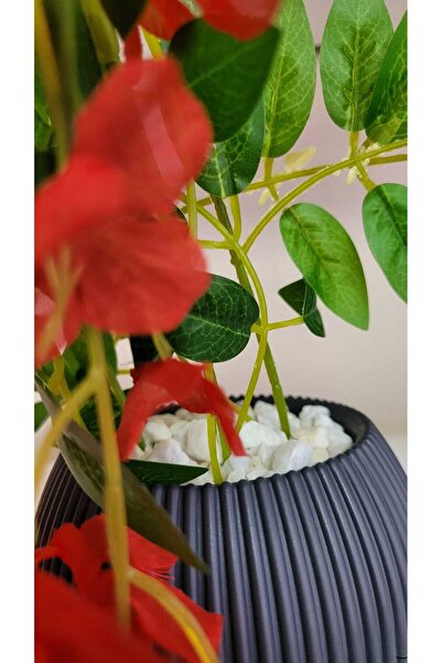 La bella bazar Artificial Flower Pendant in Pot Soft Color Acacia Pendant 5 Roots 70-80cm