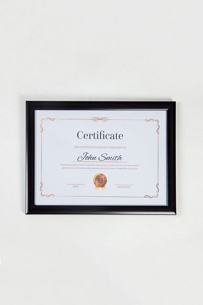 AS TİCARET A4 Frame Black 21x30 Certificate Diploma Document Pvc Glass For Photo