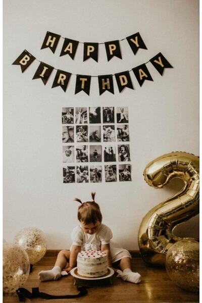 MFM Set de baloane din folie de aur pentru ziua de naștere, parte a 2-a anive...