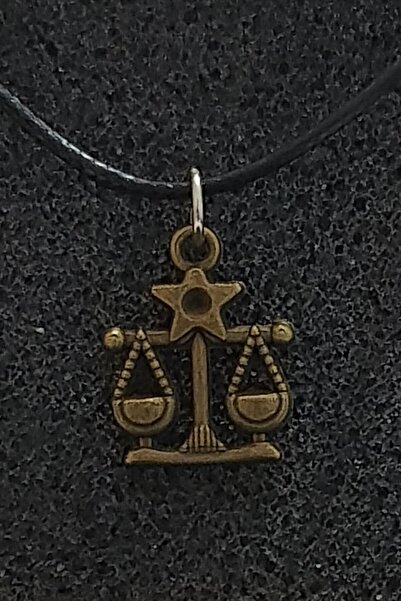 Paşa Bilgi Bronz Görünümlü Burç Kolye - Terazi Burcu