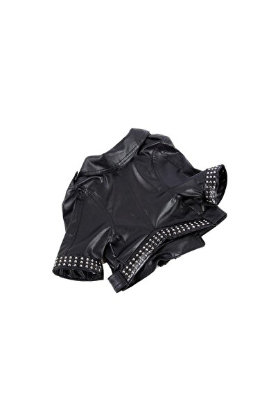 Rheme And Fons Özel Tasarım Couture El Işçiliği Suni Deri Kedi & Köpek Ceketi