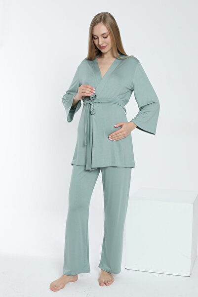 Miss Dünya Lissa Σετ πιτζάμα εγκυμοσύνης και εγκυμοσύνης με μπροστινή γραβάτα
