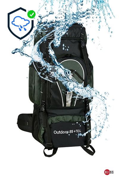 Bliss Professional Khaki 85+10 Liter Water Resistant Mountaineer & Camping Bag with Back Support