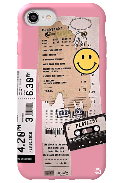 WANNA PROTECT Silicone Phone Case for iPhone 7 Pink Inside Velvet Playlist Pa...