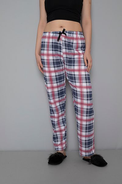 DONEX Two Thread Raised Thick Fabric Ribbon Waist Detailed Printed Women's Pajama Bottoms