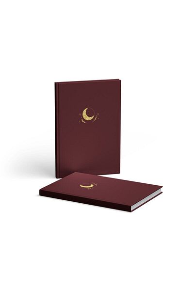 AKILLICA Dotted Notebook Hard Cover with Ribbon 13x21 Cm Hardcover Notebook Claret Red 2 Pieces