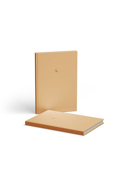 AKILLICA Hard Cover Unlined Notebook with Ribbon 13x21 Cm Hardcover Notebook Orange 2 Pieces