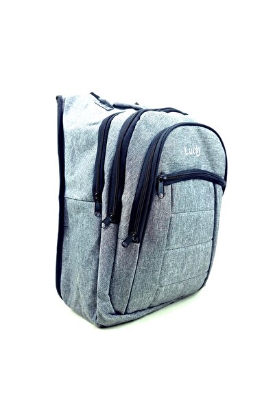 LUCKY BAG Four-Eye Gray School Bag Junior High School Bag Orthopedic Back Support Water-Repellent High School Bag