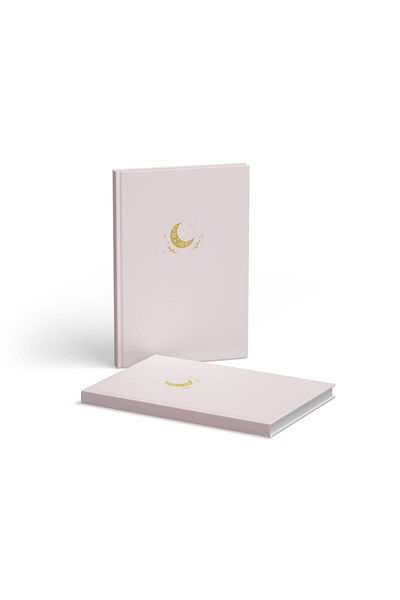 AKILLICA Dotted Notebook Hard Cover with Ribbon 13x21 Cm Hardcover Notebook Powder 2 Pieces