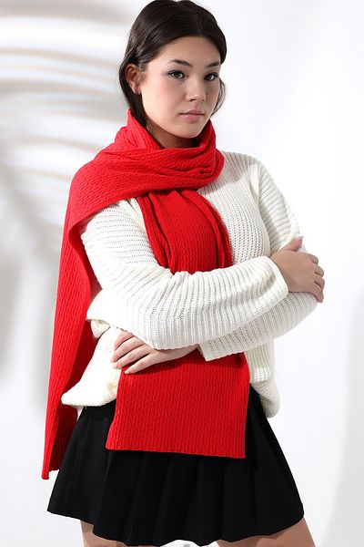 Devinka Women's Hair Braid Soft Tuche Scarf Red