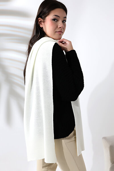 Devinka Γυναικείο Πλεκτό Φουλάρι Θεσσαλονίκης Λευκό