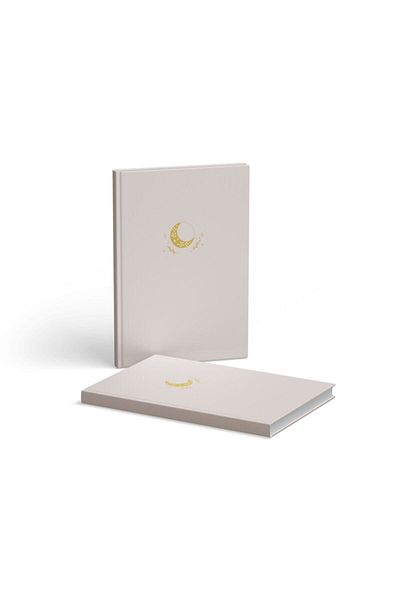 AKILLICA Dotted Notebook Hard Cover with Ribbon 13x21 Cm Hardcover Notebook Cream 2 Pieces