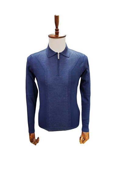 GÜNEŞLER Halifaks Zincir Yaka Desenli Kazak