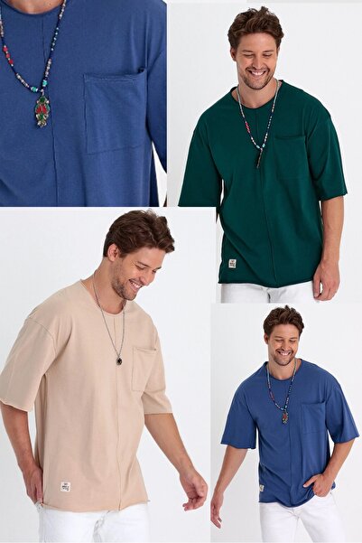 PELİTİSS Pachet avantajos de 3 tricouri supradimensionate cu mâneci scurte cu...