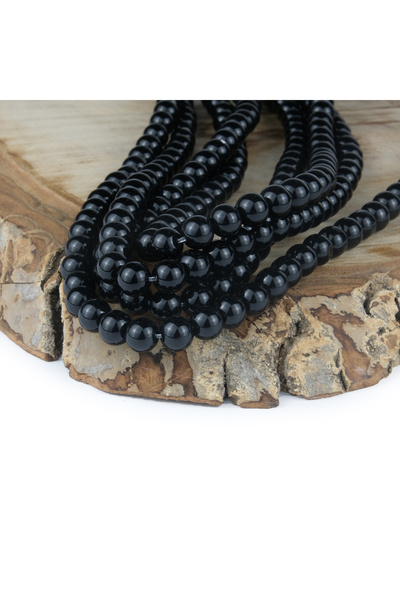 Prestij Boncuk Μαύρες γυάλινες χάντρες 8 χιλιοστών για κολιέ και βραχιόλι