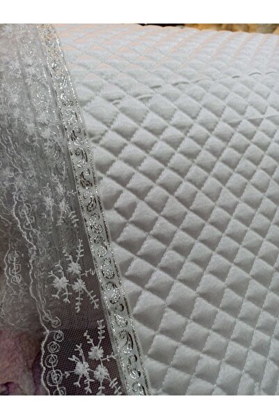 Yarençeyiz Dantelli Beyaz Kapitone Dantelli Raf Örtüsü En 33 × Boy 10 Metre