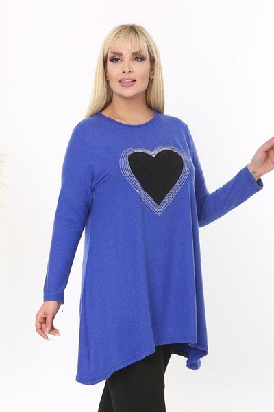 sinemisxxl Purple Wool Viscose Plus Size Casual Tunic