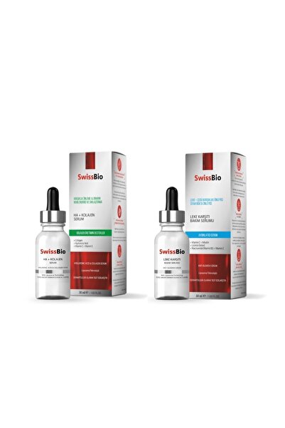 SwissBio Leke Karşıtı Bakım Serumu + Ha+kolajen Serum 2'li Set