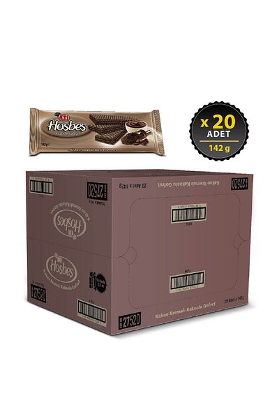 Eti 142g X 20 Pieces Hoşbeş Cocoa Cream Wafer