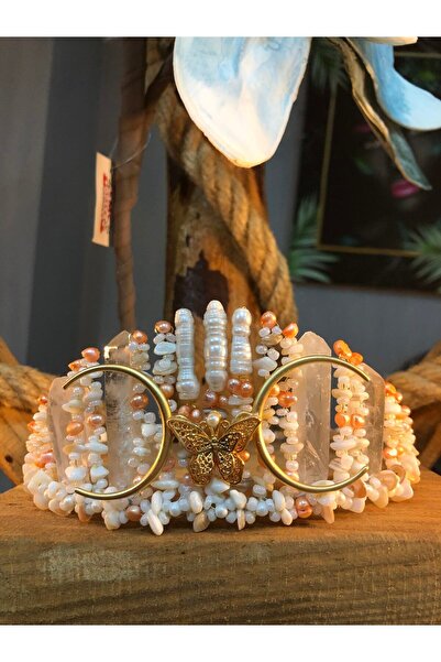 MEDUSA Inci Kuvars Taç Bendis 2 (saç Aksesuarı, Doğal Taş, Gelin Tacı, Düğün,...