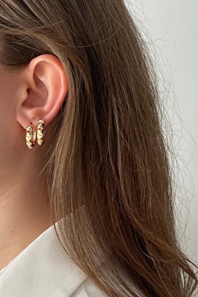 goccias Özel Seri Kabartma Desen Halka Küpe