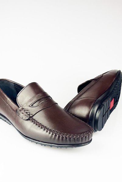 LUSIVE Ellington Genuine Leather Brown Comfortable Men's Casual Loafer Shoes