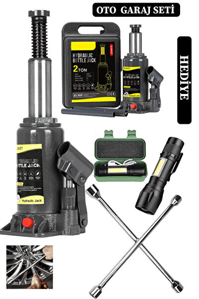 stilmax Germany 2 Ton Kapasiteli Şişe Tip Araç Krikosu + 4'lü Bijon Set Full ...