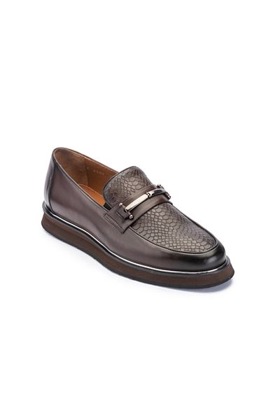 LUCIANO BELLINI A-2309 Brown Skin Leather Men's Classic Shoes