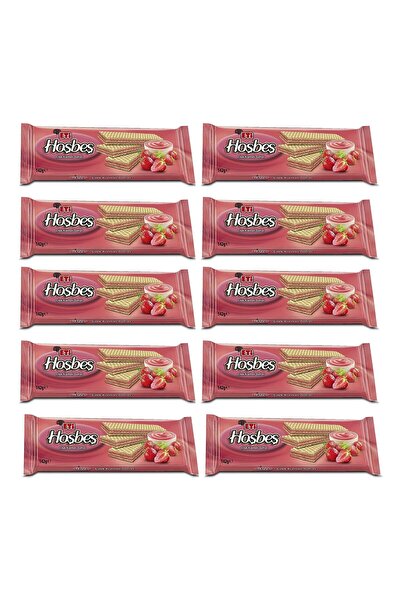 Eti Hoşbeş Çilek Kremalı Gofret 142 g x 10 Adet
