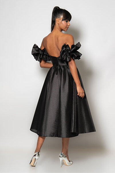 RENGIN Robası serpme taşlı göğüs dekolteli abiye elbise