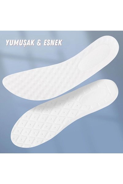 Palwin Anatomical, Comfortable, Comfortable, Polyurethane, Sports Shoe Insoles White Color 1 Pair: Size 42-43