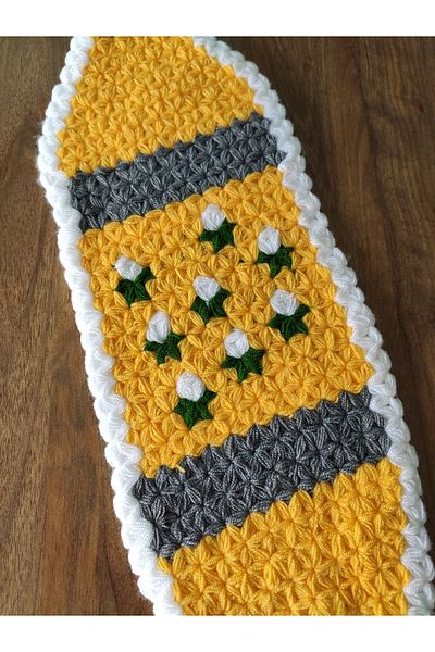 HANIMKIZ Hand Knitted Dowry Yellow Long Bath Loofah