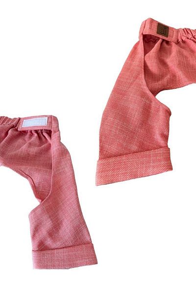 Bi Dolap Ponçik Cool Pants Dried Rose Soft Textured Cotton Linen Fabric Cat Dog Clothes & Trousers