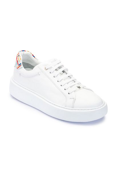 LUCIANO BELLINI E-3732 White Skin Leather Men's Sneaker Shoes