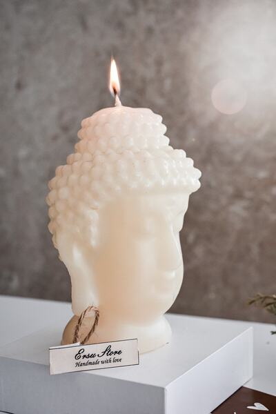 ersu store Büyük Boy Kokulu Buda Büst Mum