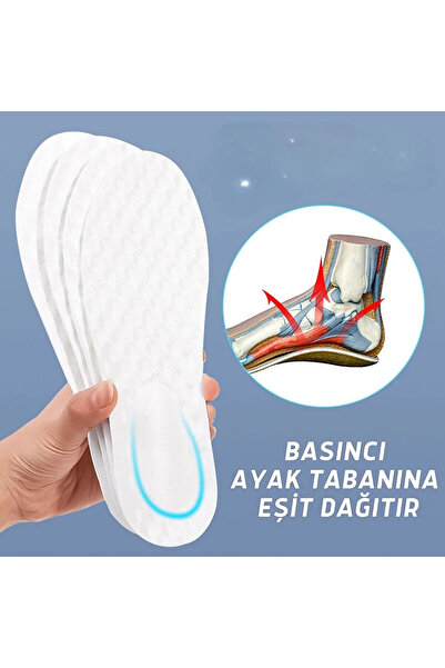 Palwin Anatomik Rahat, Konforlu Ayakkabı Tabanlığı, Beyaz Spor Tabanlık 1 Çif...