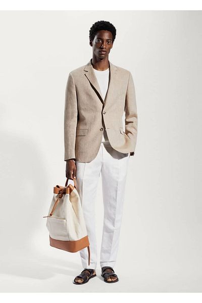 MANGO Man Slim-Fit-Blazerjacke aus 100 % Leinen