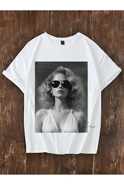 Jose Clothing Tricou oversize din bumbac organic imprimat alb unisex