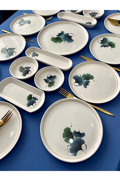 Yiğit Seramik Züccaciye Yakamoz Model 12 Person 21 Piece Breakfast Set
