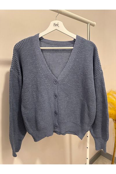 Pienk V-Neck Knitwear Women's Cardigan